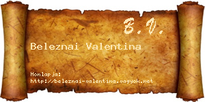Beleznai Valentina névjegykártya